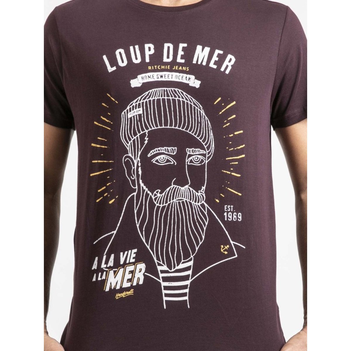 T-shirt Manches Courtes Pur Coton Jepastel violet, RITCHIE