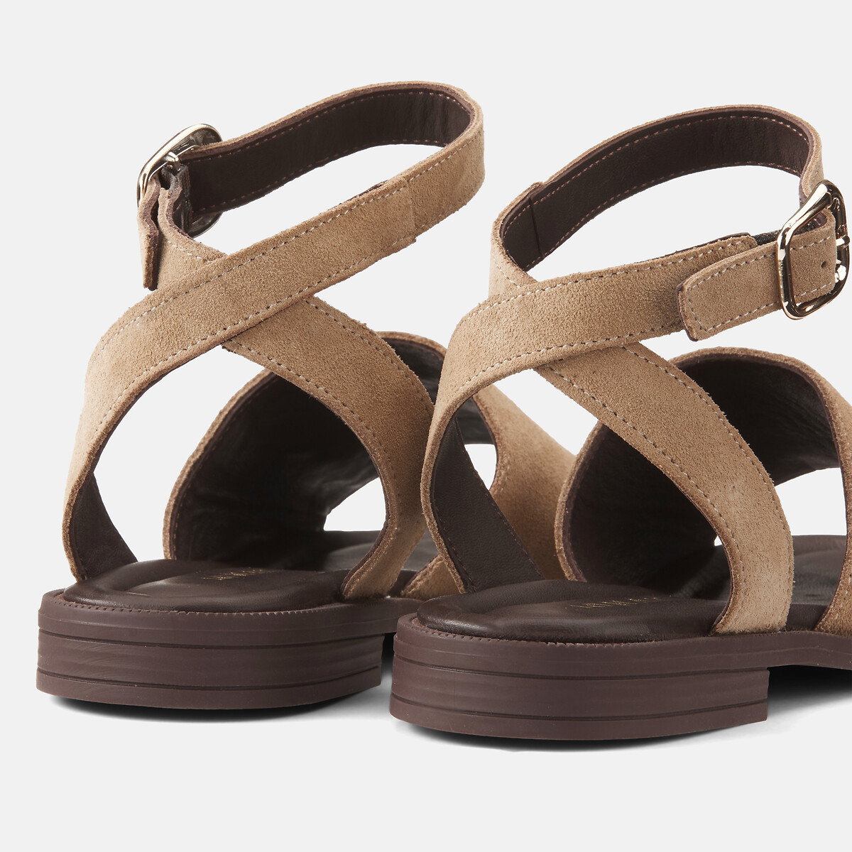 Flat Heel Suede Sandals beige, JONAK