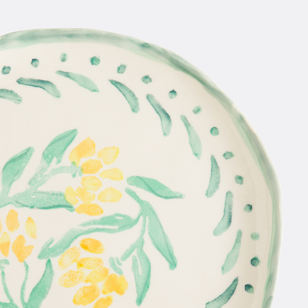 Lot de 4 assiettes plates en grès, Capria jaune/vert, LA REDOUTE INTERIEURS