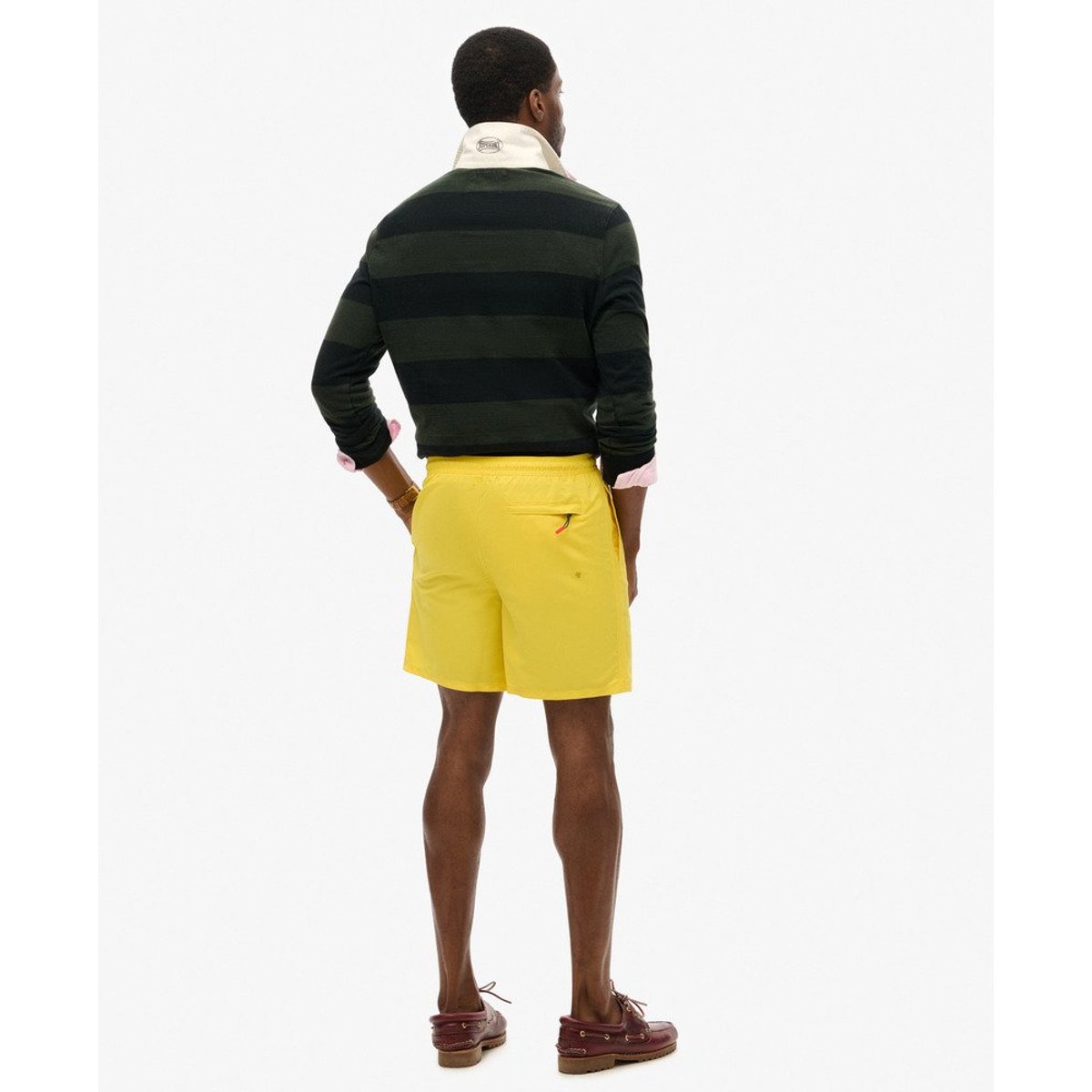 Short de bain de sport recyclé à motif longueur 43 cm jaune cyber, SUPERDRY