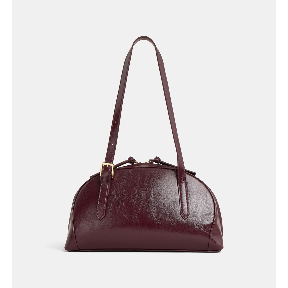 Sac bowling tiana vernis effet froissé prune, GALERIES LAFAYETTE