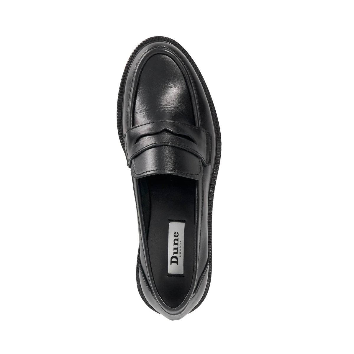 Mocassins en cuir à bout en amande - GIYA black-plain leather, DUNE LONDON
