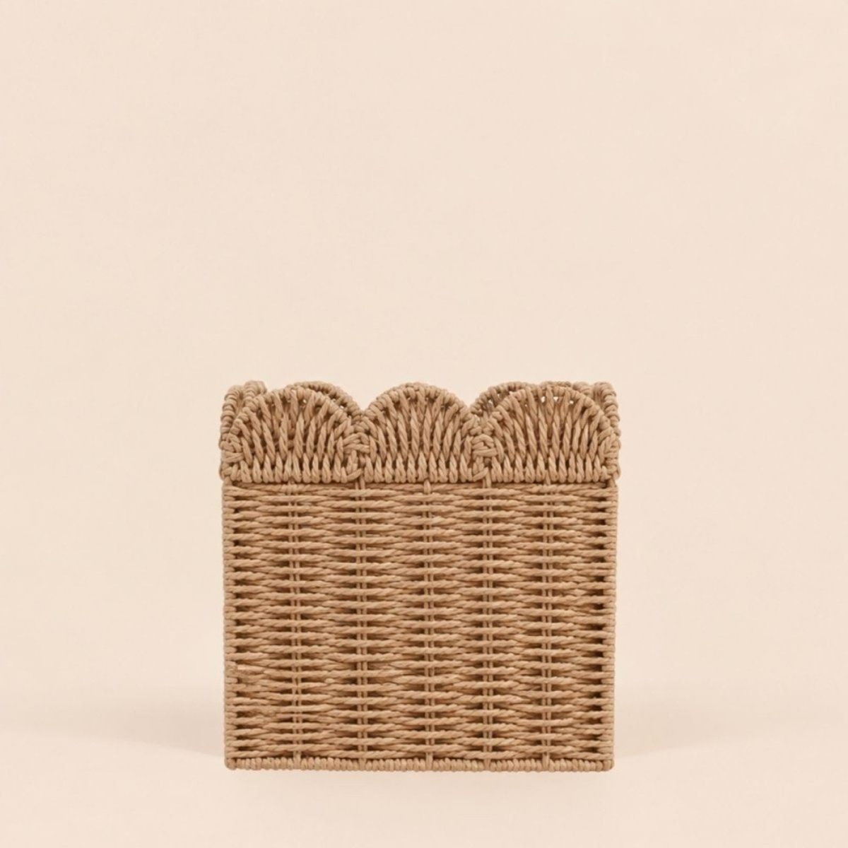 Set de 3 paniers carrés en corde de papier festonné naturel, ORNAMI