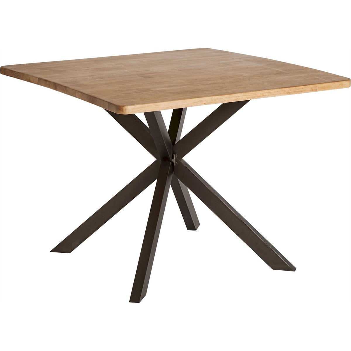 Table à manger style industriel en fer forgé noir fer et bois brun chaleureux, RECOLLECTION