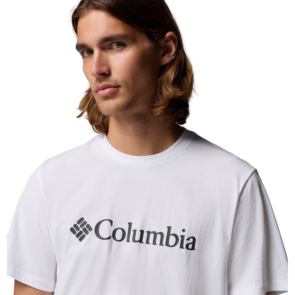 Essentiel Short Sleeve T-Shirt with Chest Logo white, COLUMBIA