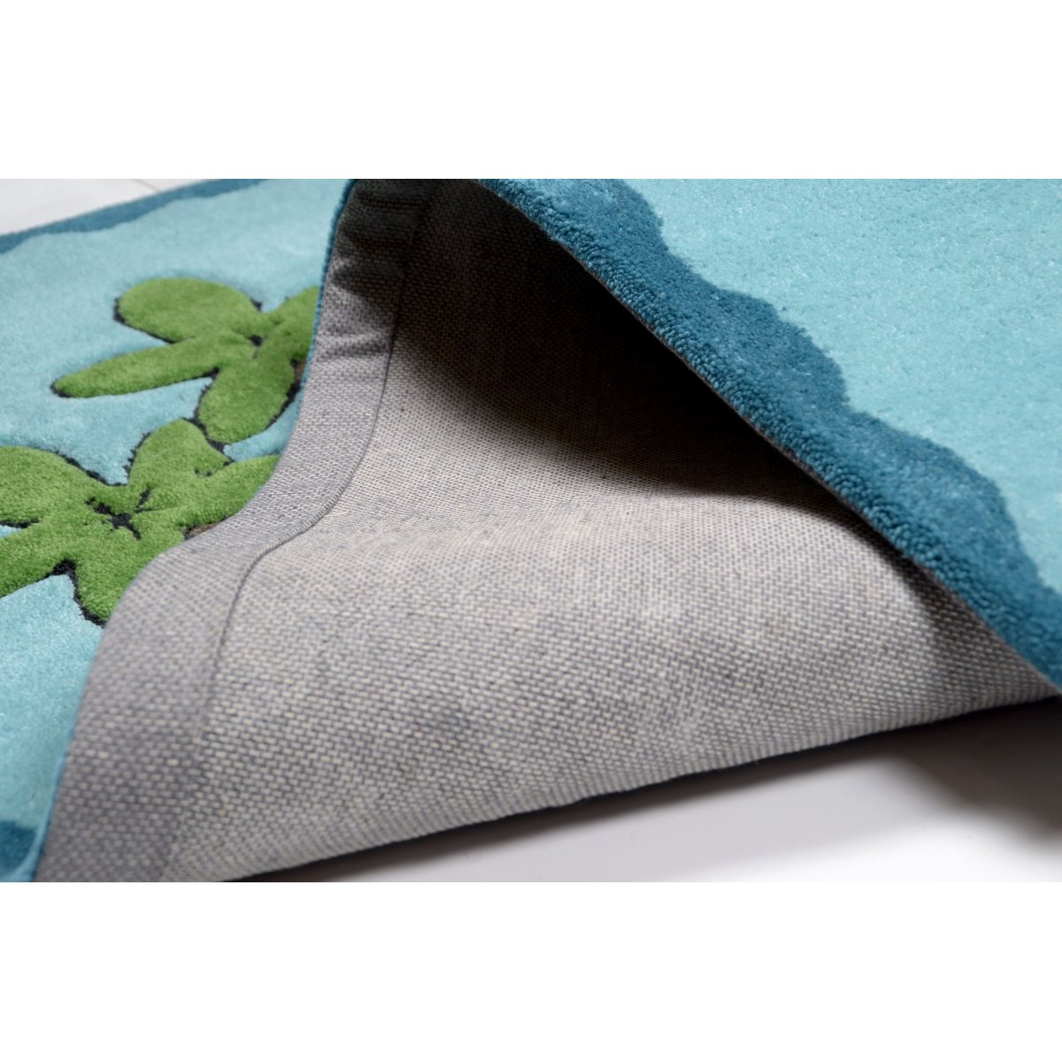 Tapis enfant Maui, la fillette de l'île, tufté turquoise, THEKO