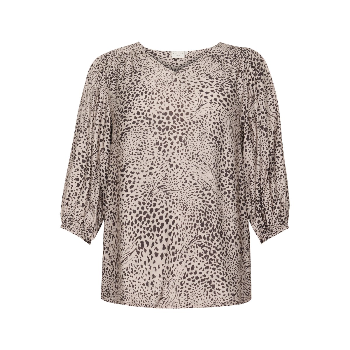Blouse with long sleeve imprimé abstract leopard, KAFFE CURVE
