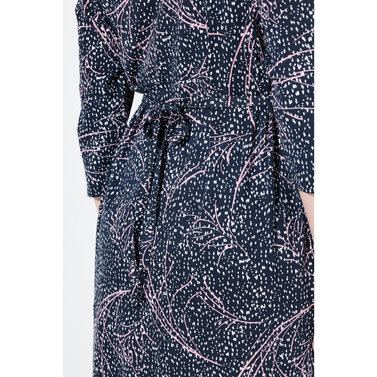T-shirt long en coton bio marine, ULLA POPKEN