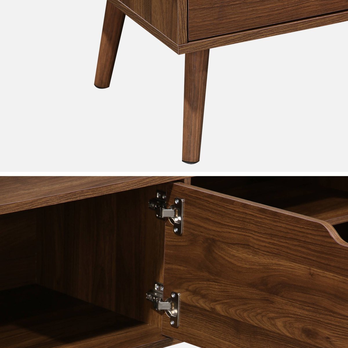 Meuble TV vintage décor bois 2 portes 160cm NEPAL décor bois de noyer, SWEEEK