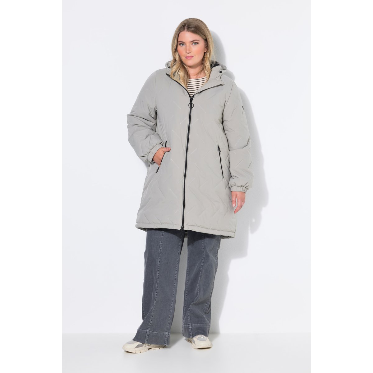 Manteau HYPRAR à capuche gris moyen, ULLA POPKEN