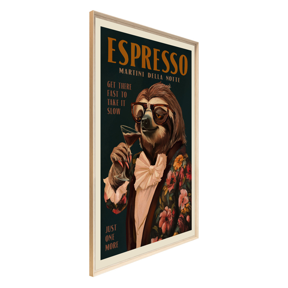 Tableau Mural Encadré Paresseux Espresso Vintage ANIMAUX HUMANISÉS tableaux encadrés, CEANOTHE