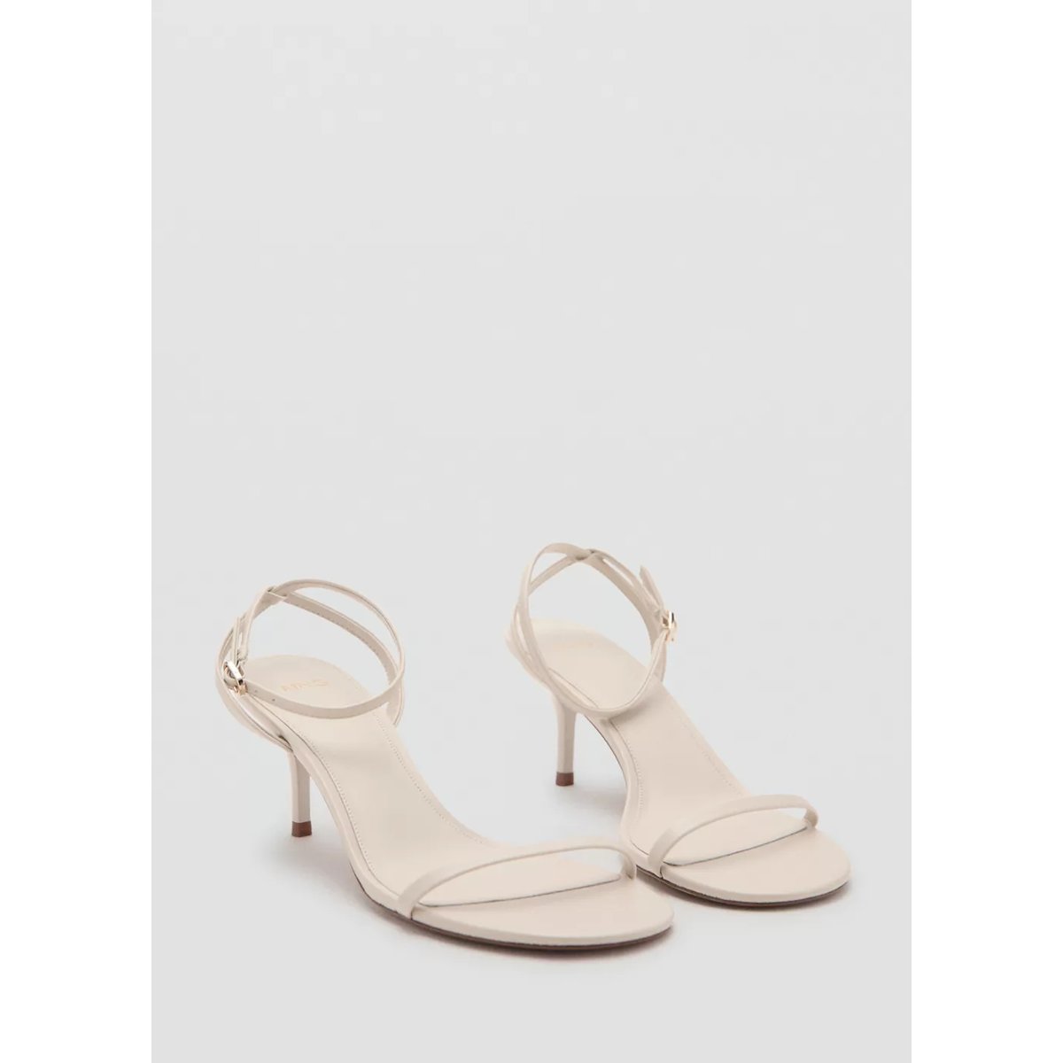 Sandales lanière talon écru, MANGO