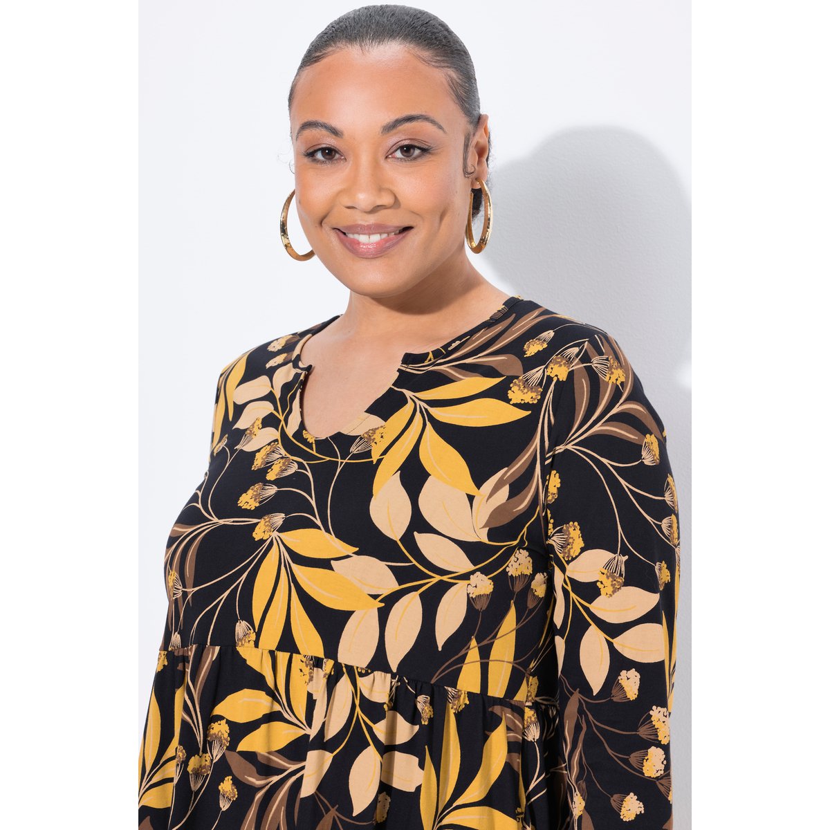Robe maxi en jersey noir, ULLA POPKEN
