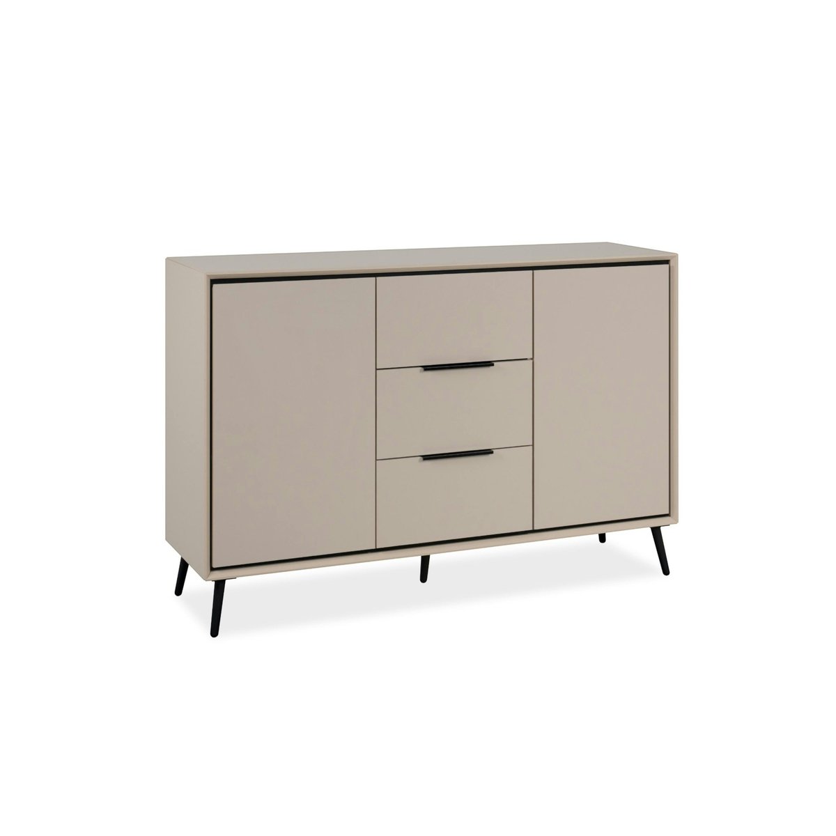 Buffet moderne taupe 2 portes 3 tiroirs AVIO beige, PIER IMPORT