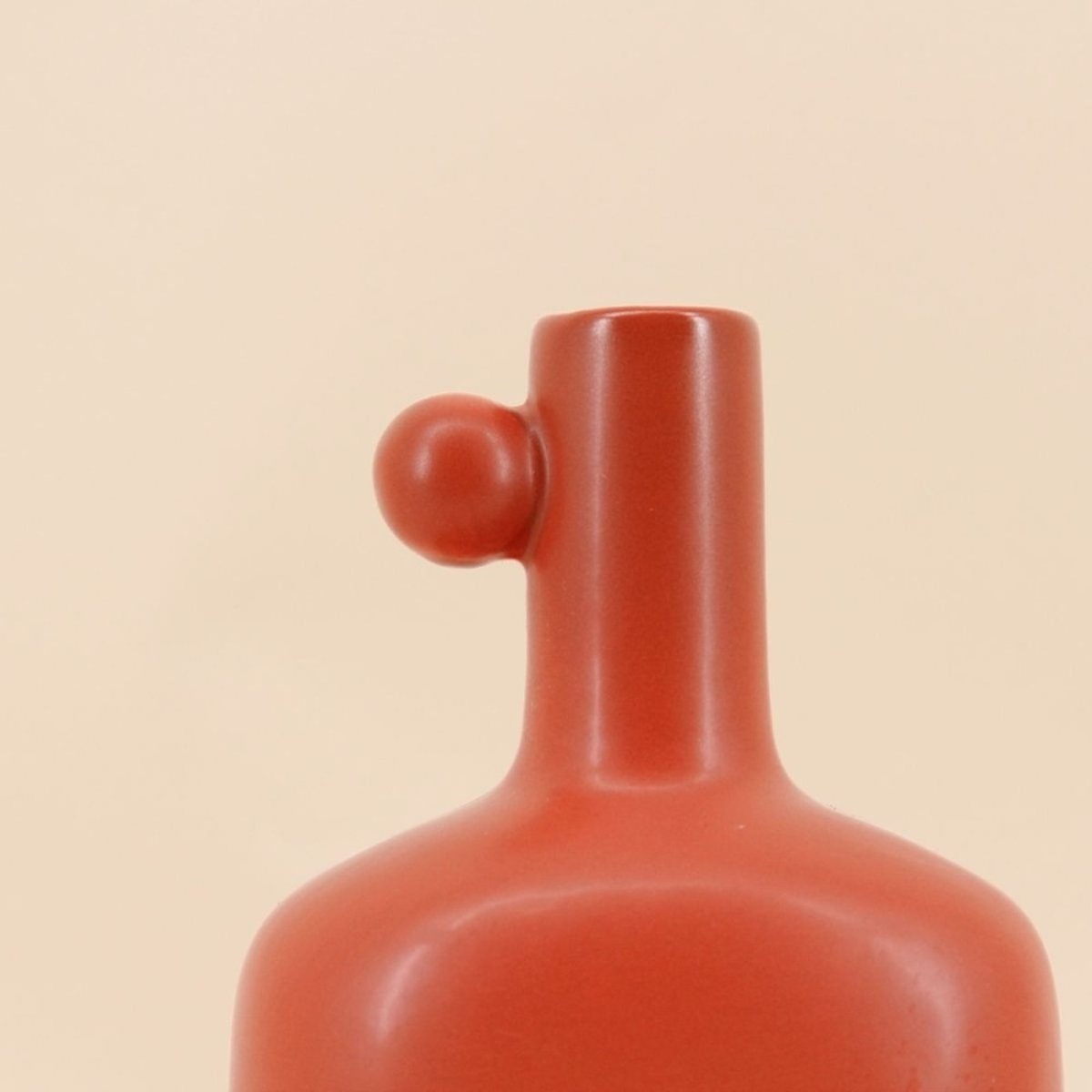 Vase en céramique avec perle, H18cm orange, ORNAMI