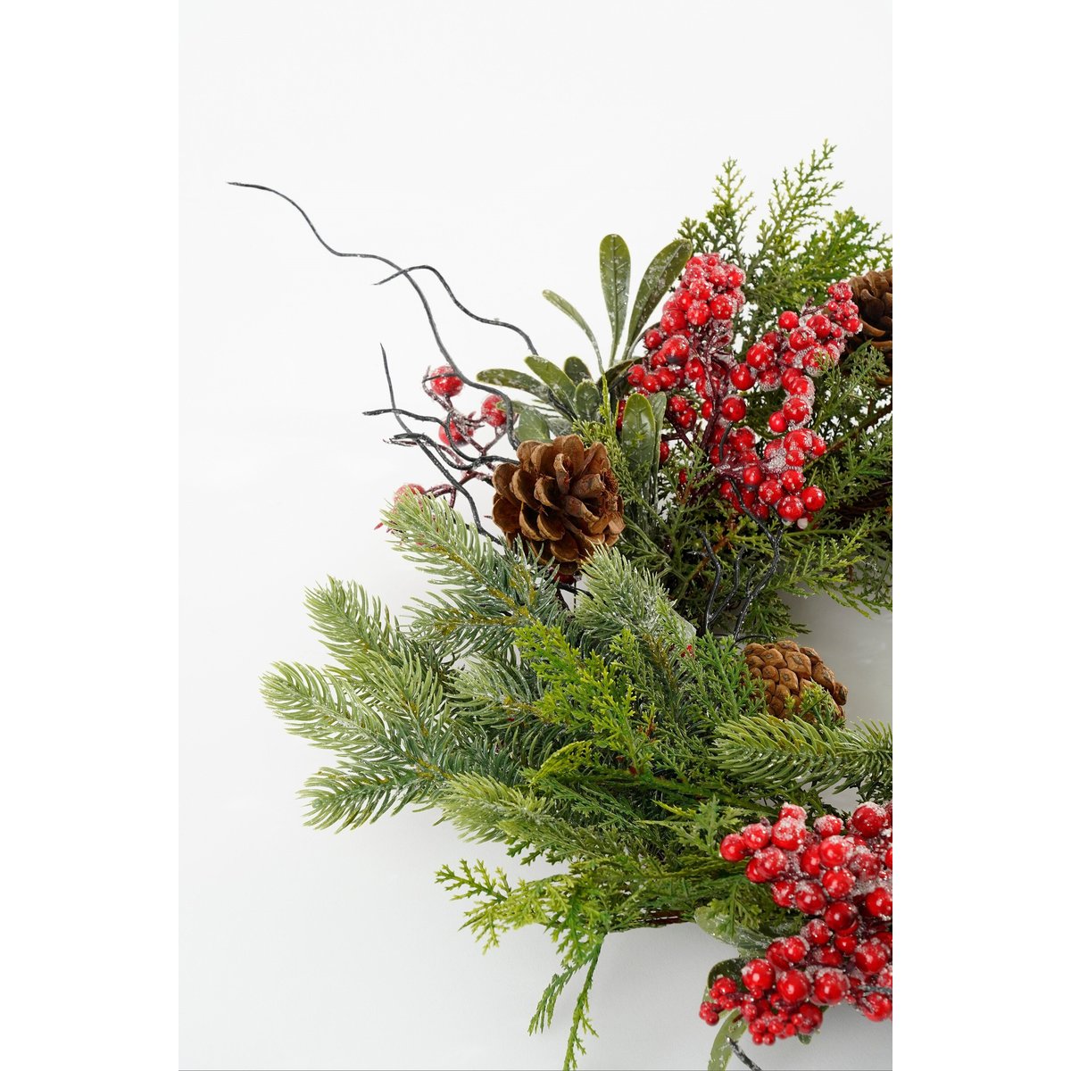 Couronne de Noël Ø50 cm RANDELL rouge, MICA DECORATIONS