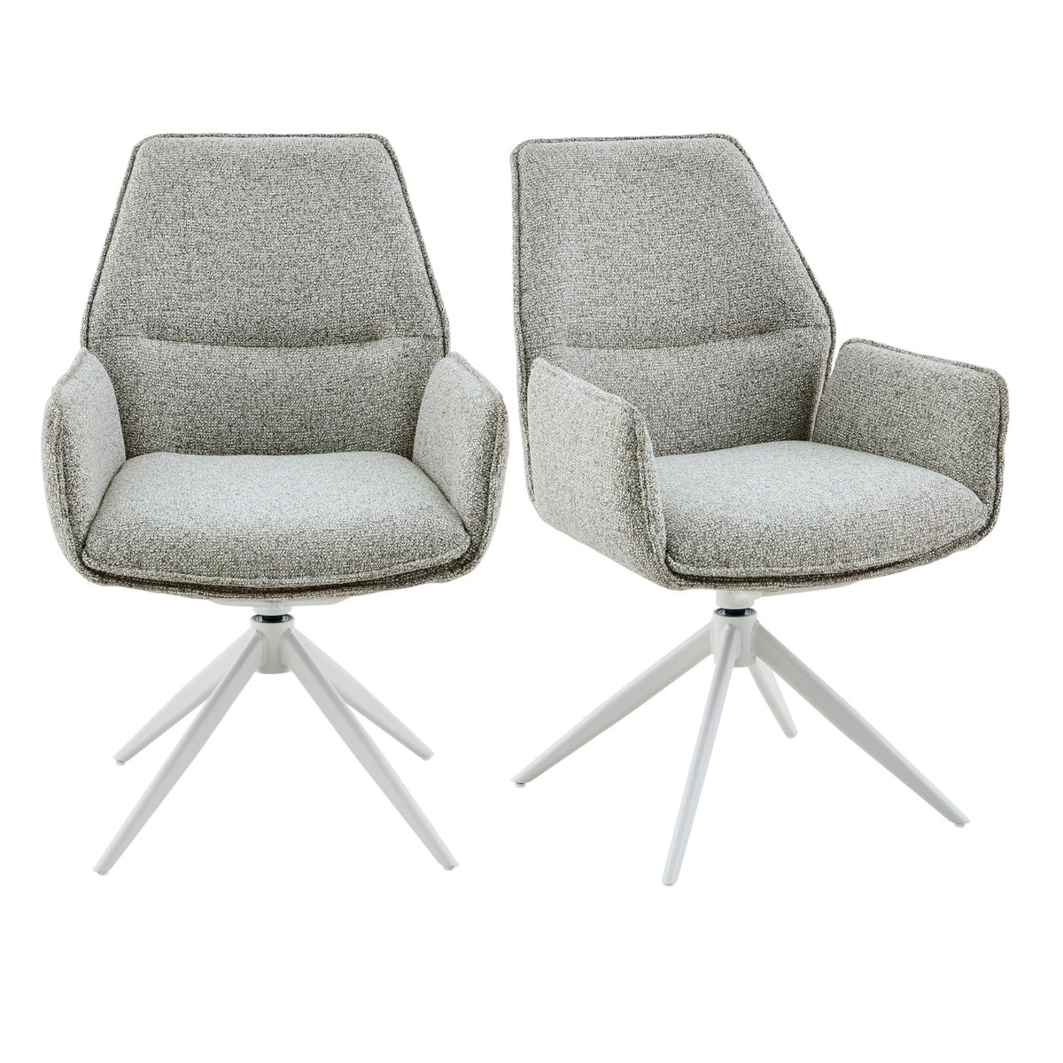 Chaise pivotante à accoudoirs (lot de 2) CORTINA greige, PIER IMPORT