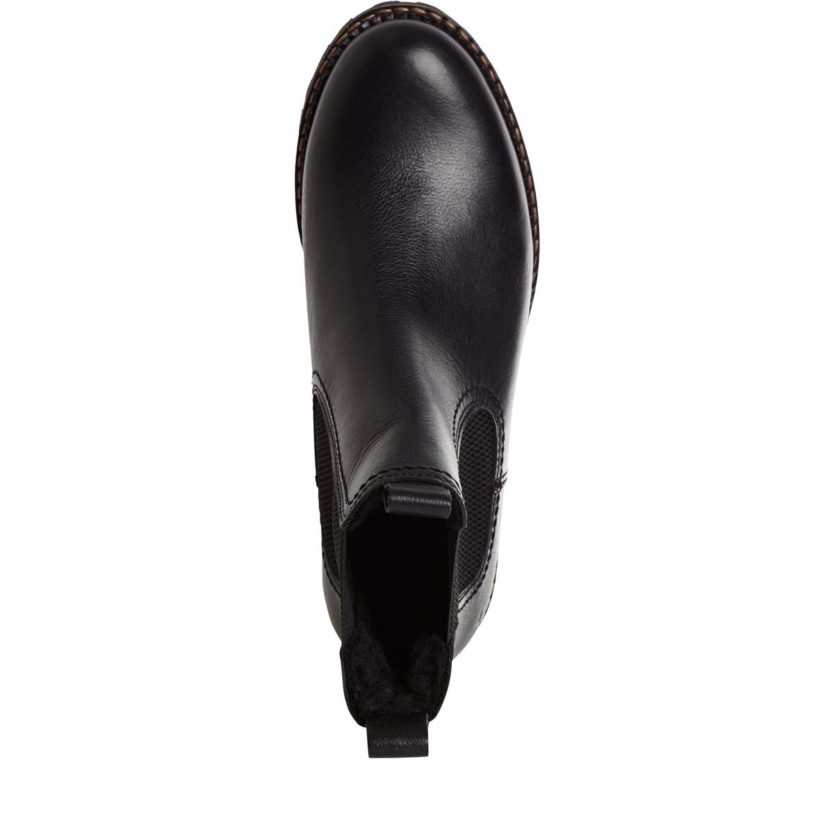 Bottine Chelsea en cuir noir cuir, TAMARIS