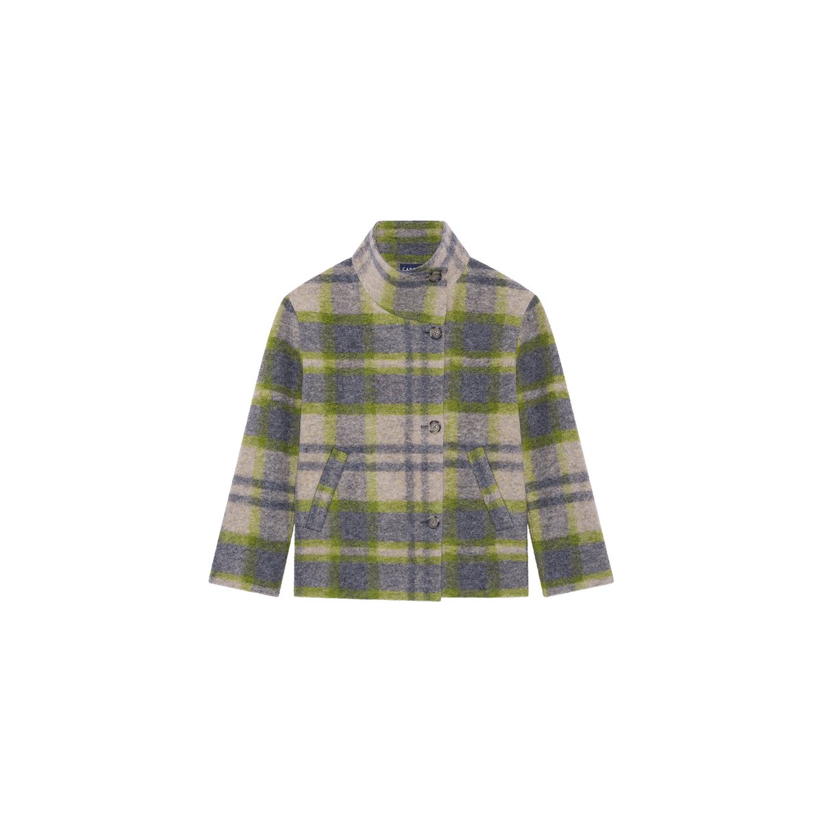 Manteau droit boutonné GCOMETECARREAU gris, CAROLL