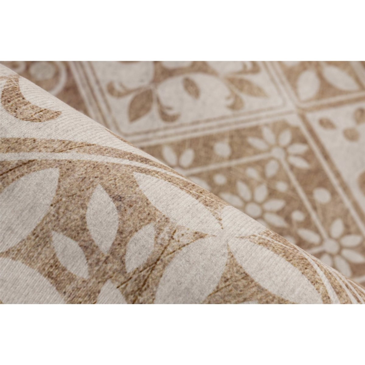 Tapis rectangulaire à motifs beige sable motifs écru et taupe, ARTE ESPINA