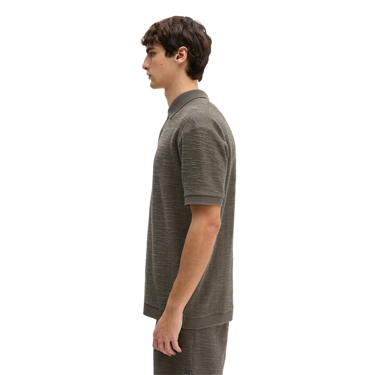 Poloshirt loose aus weichem Bouclé-Jersey marron foncé, MARC O'POLO