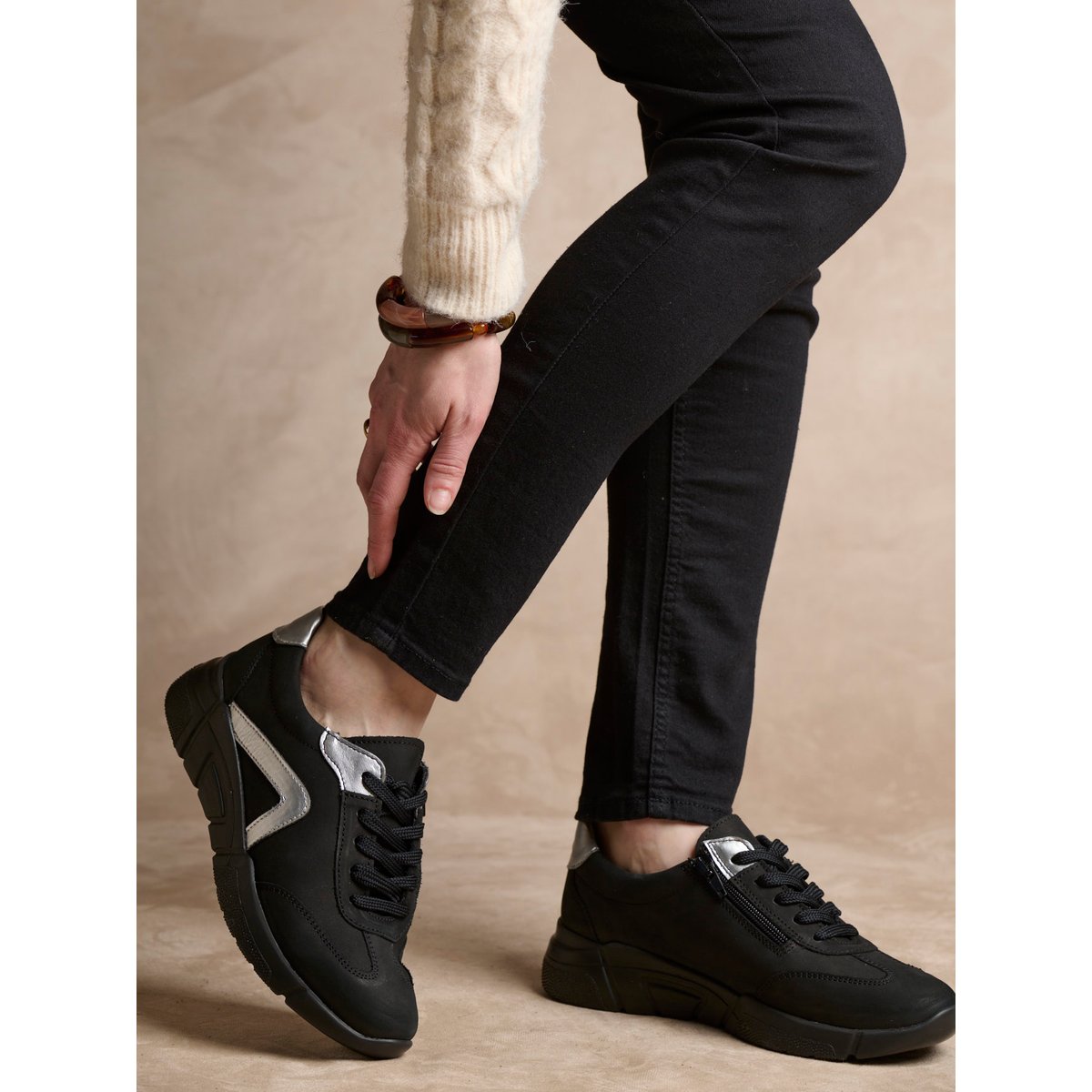Derbies zippés noir, PEDICONFORT