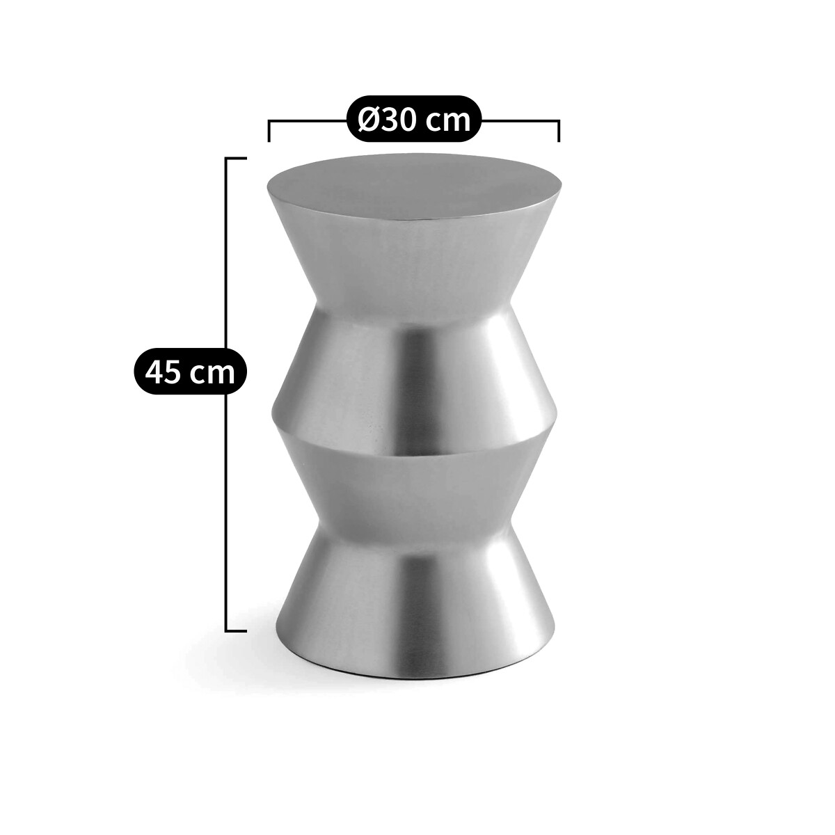 Bout de canapé fonte aluminium, Calendes aluminium satiné, AM.PM