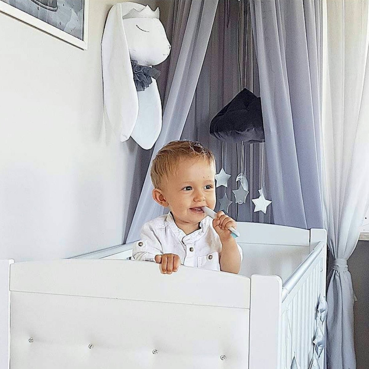 Trophée mural enfant en velours Prince MAISON SEVIRA blanc, SEVIRA KIDS