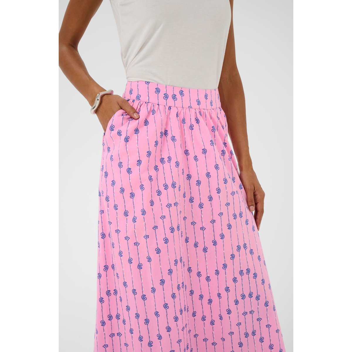 Jupe - tissage léger rose bleu begonia pink/nautical blue, CULTURE