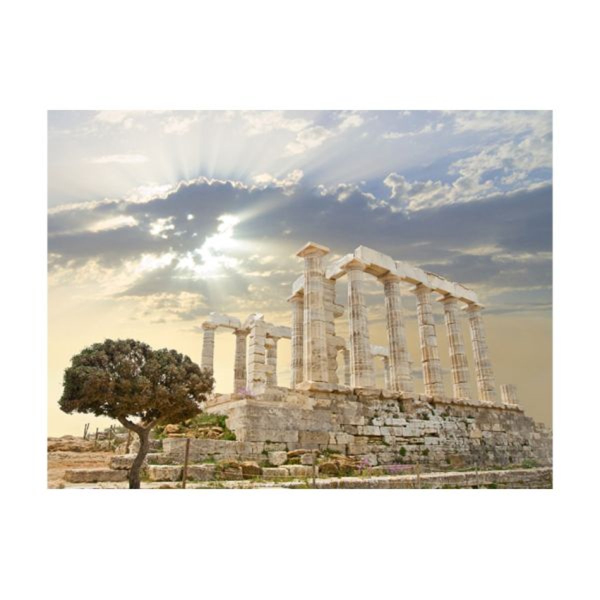 Papier peint intissé panoramique Paysage L'Acropole, Grèce multicouleur, EDEN