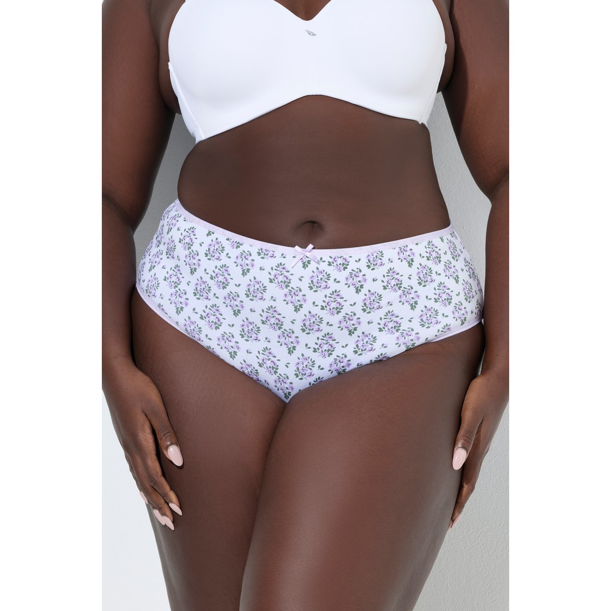 Lot de 5 culottes midi, motif/couleurs unies lavande tendre, ULLA POPKEN