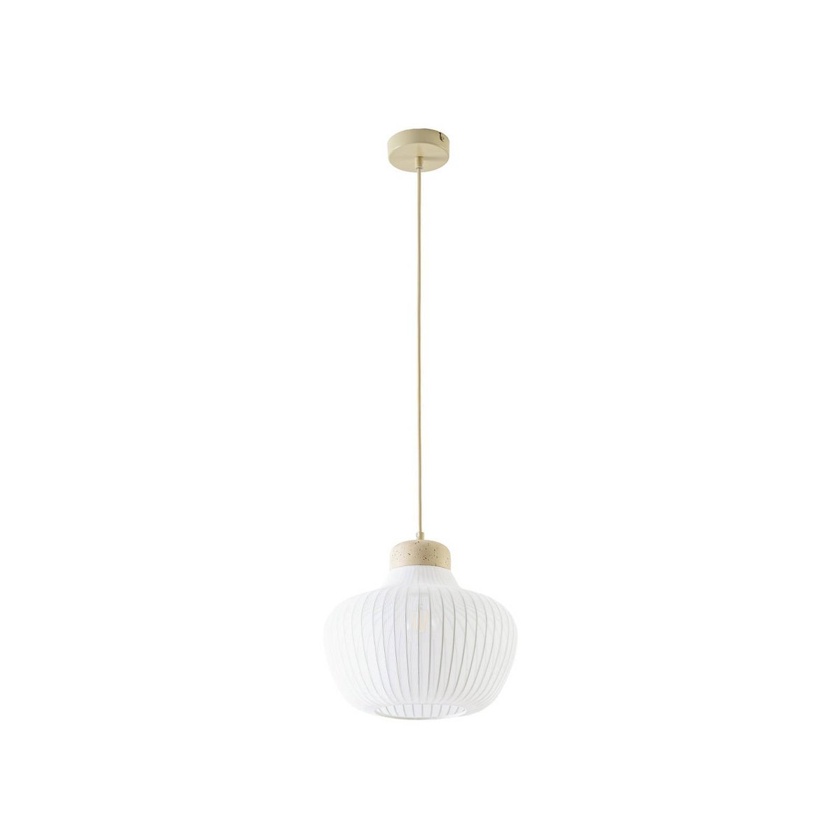 Suspension en textile scandinave, Eloise blanc, beige, LUCANDE