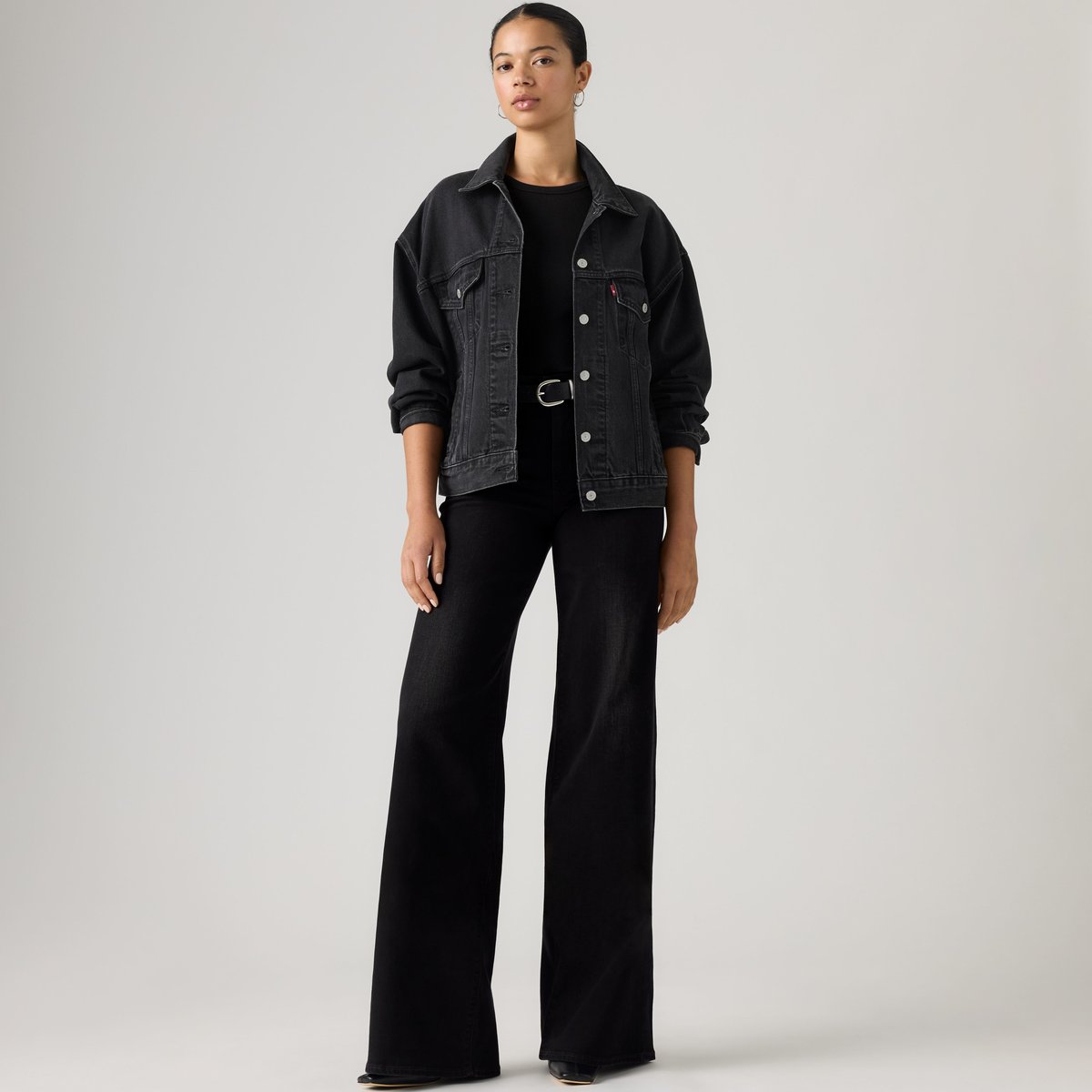 Jean 728 taille haute Wide Leg noir - worn midnight, LEVI'S
