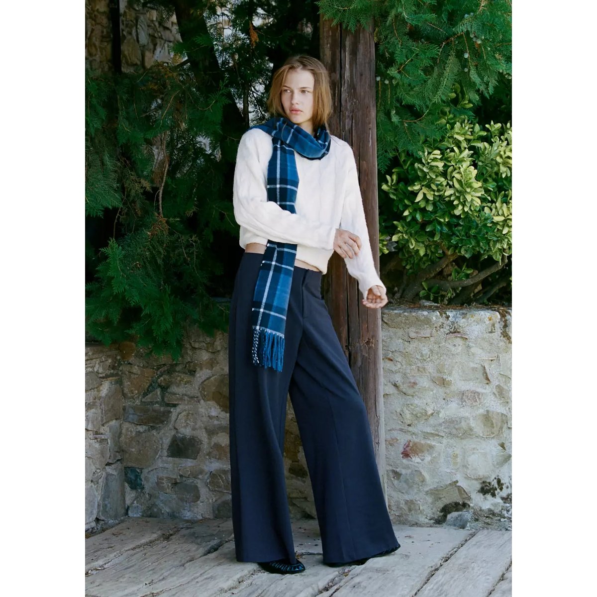 Pantalon droit bleu marine, MANGO TEEN