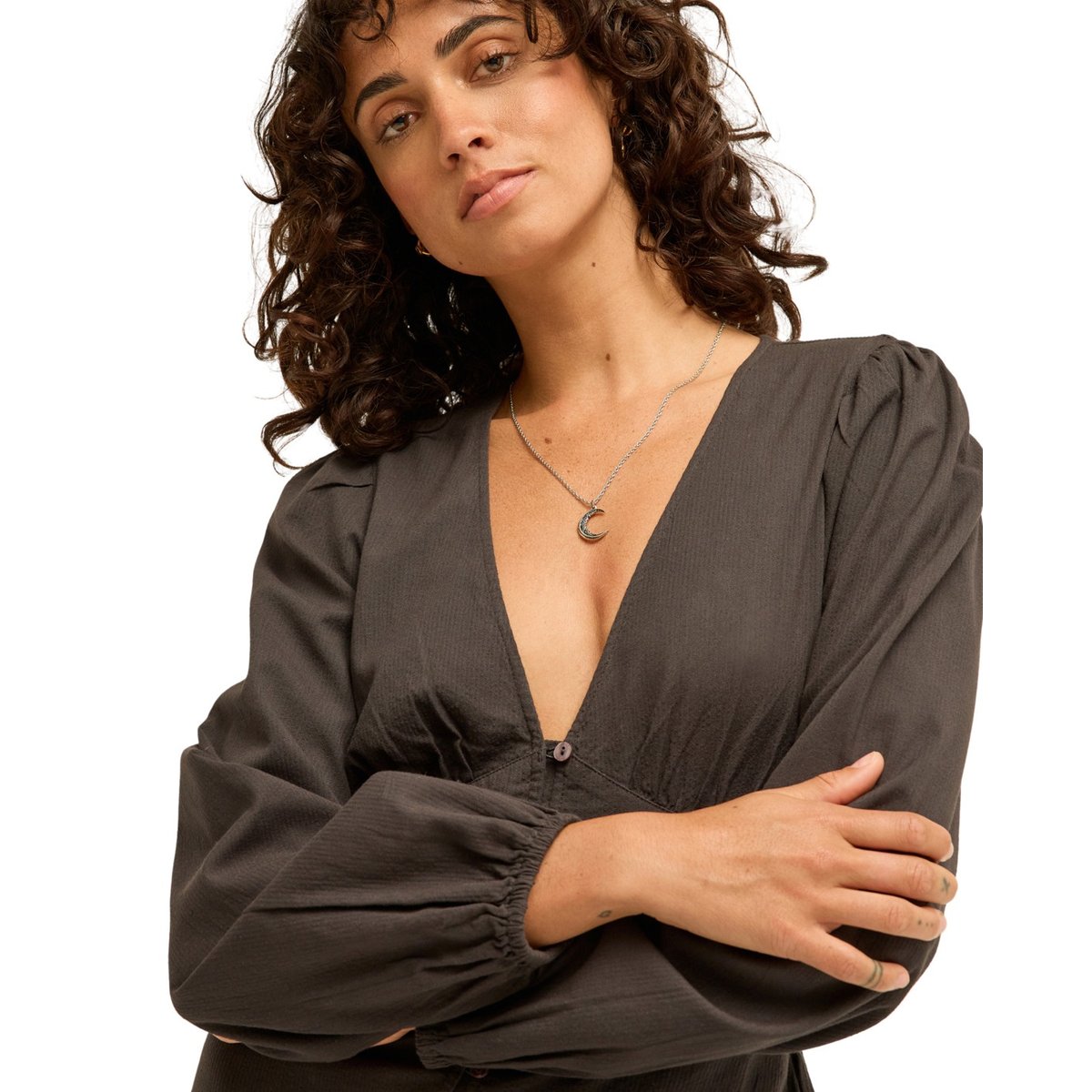 Robe en coton COOL NIGHT noir black sands, BILLABONG