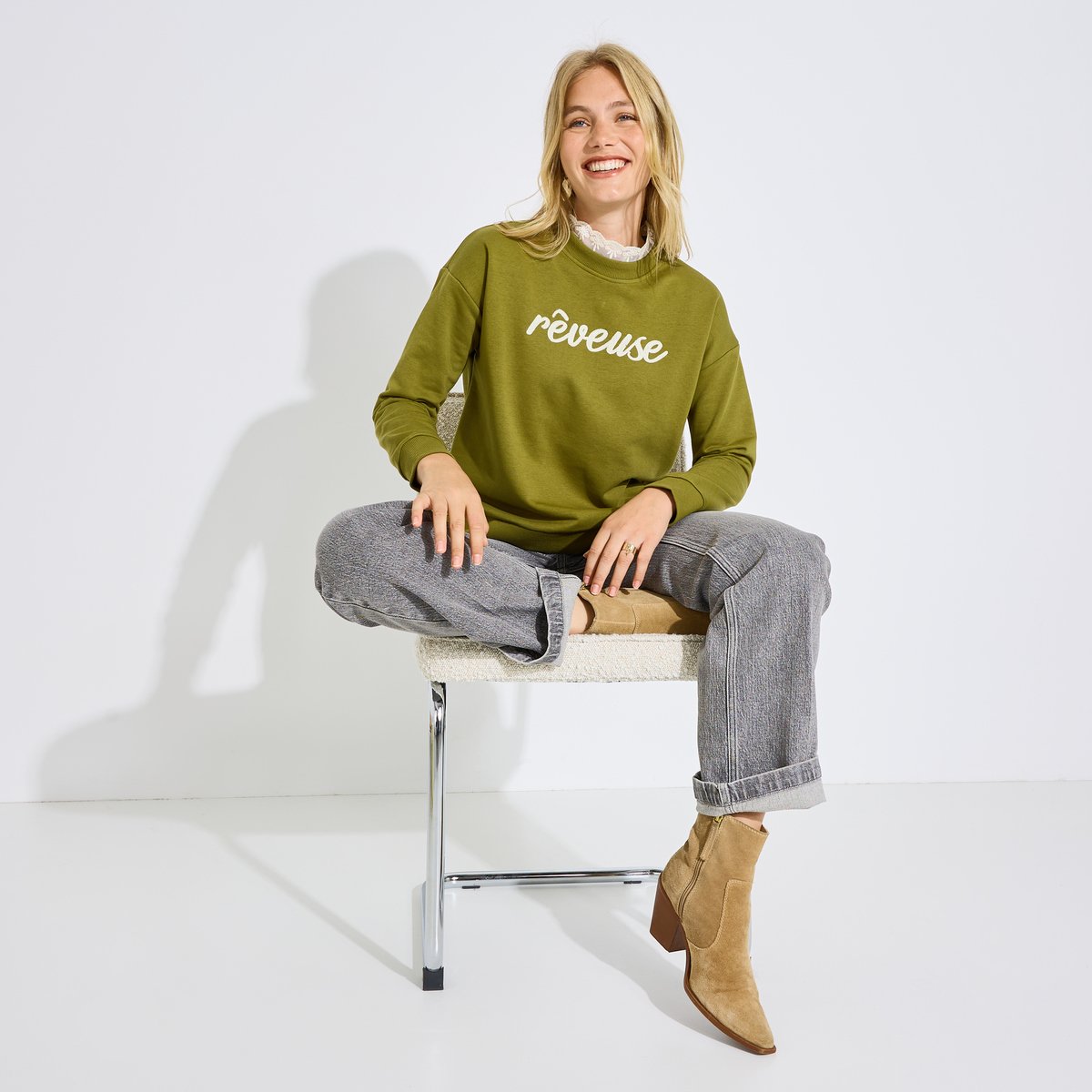 Sweat col victorien vert, GRAIN DE MALICE