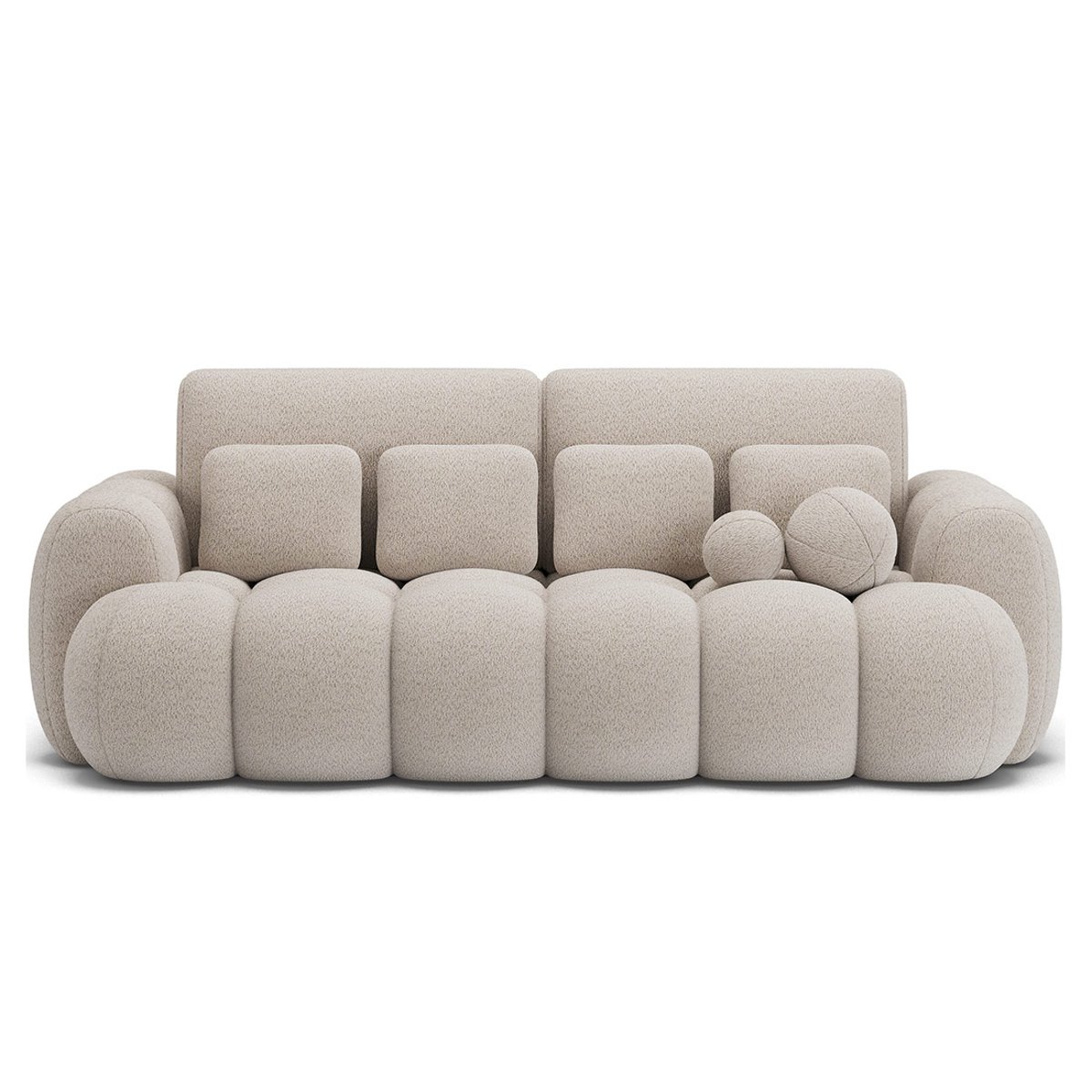 Canapé convertible tissu bouclette 3pl, DORIAN beige, BEST MOBILIER