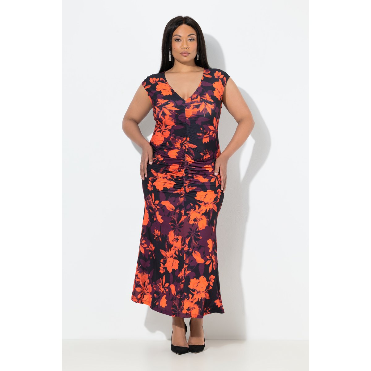 Robe maxi en jersey noir, ULLA POPKEN