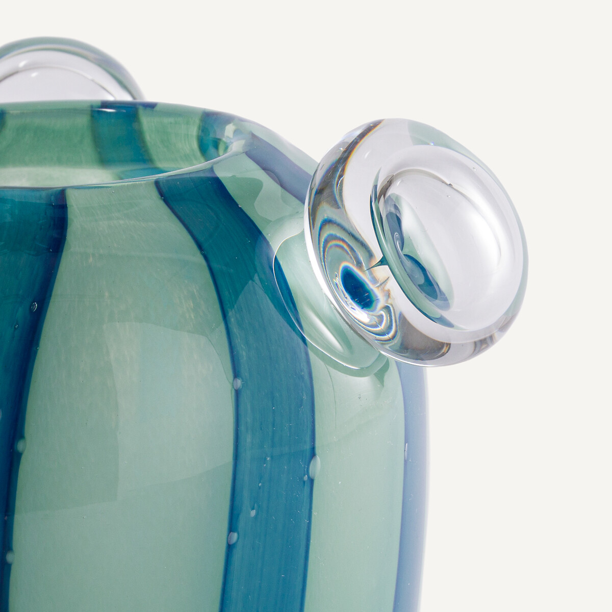 Celis Blown Glass Vase with 3 Bubbles H20.5cm green, AM.PM