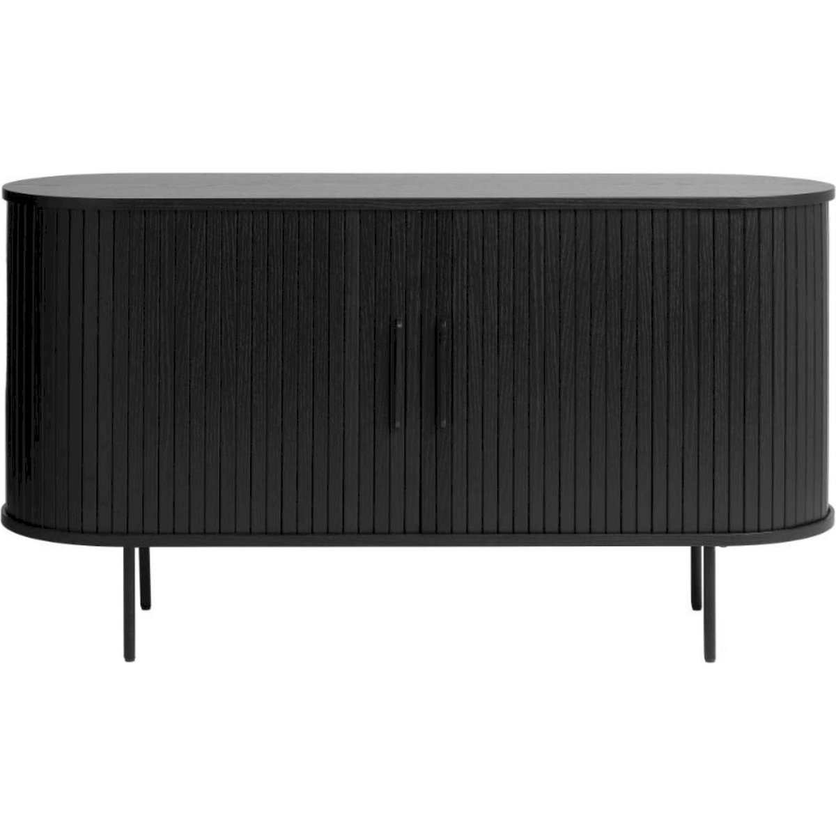 Buffet cannelé en bois collection GATIVEL noir mat, RECOLLECTION