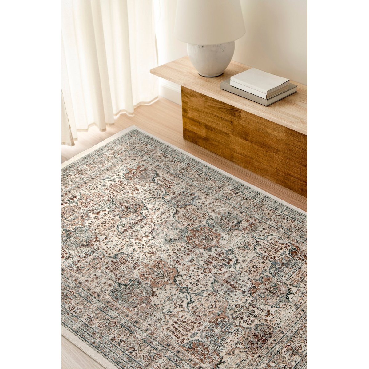 Tapis design en fibres recyclées VILLANDRY palette colorée, AFK LIVING