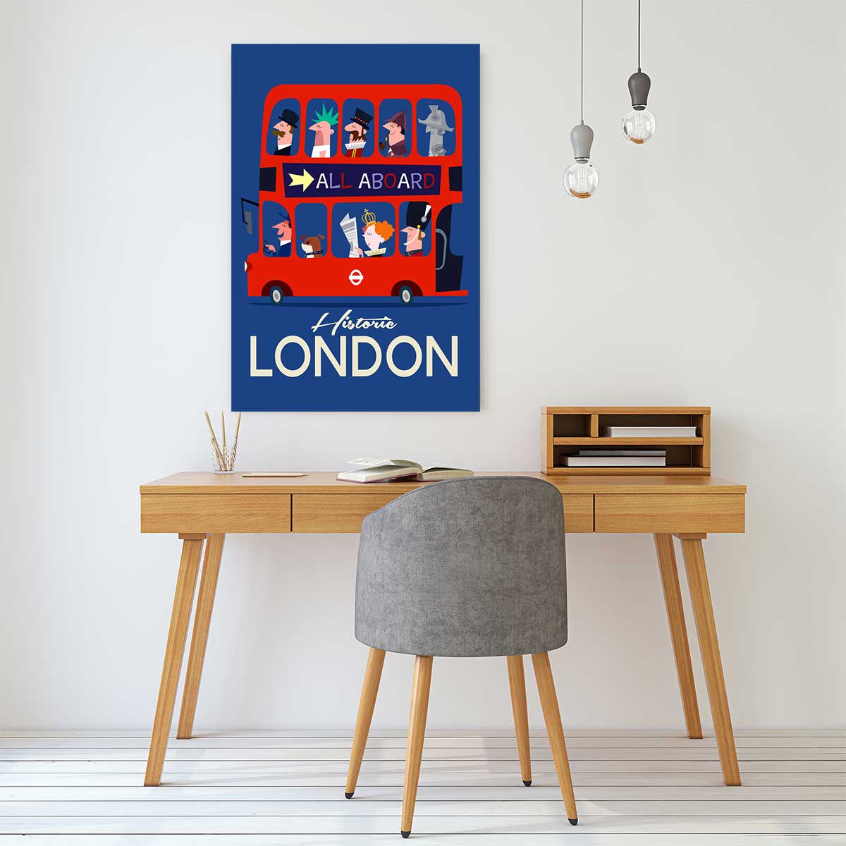 Tableau retro bus london tableau alu dibond, HEXOA