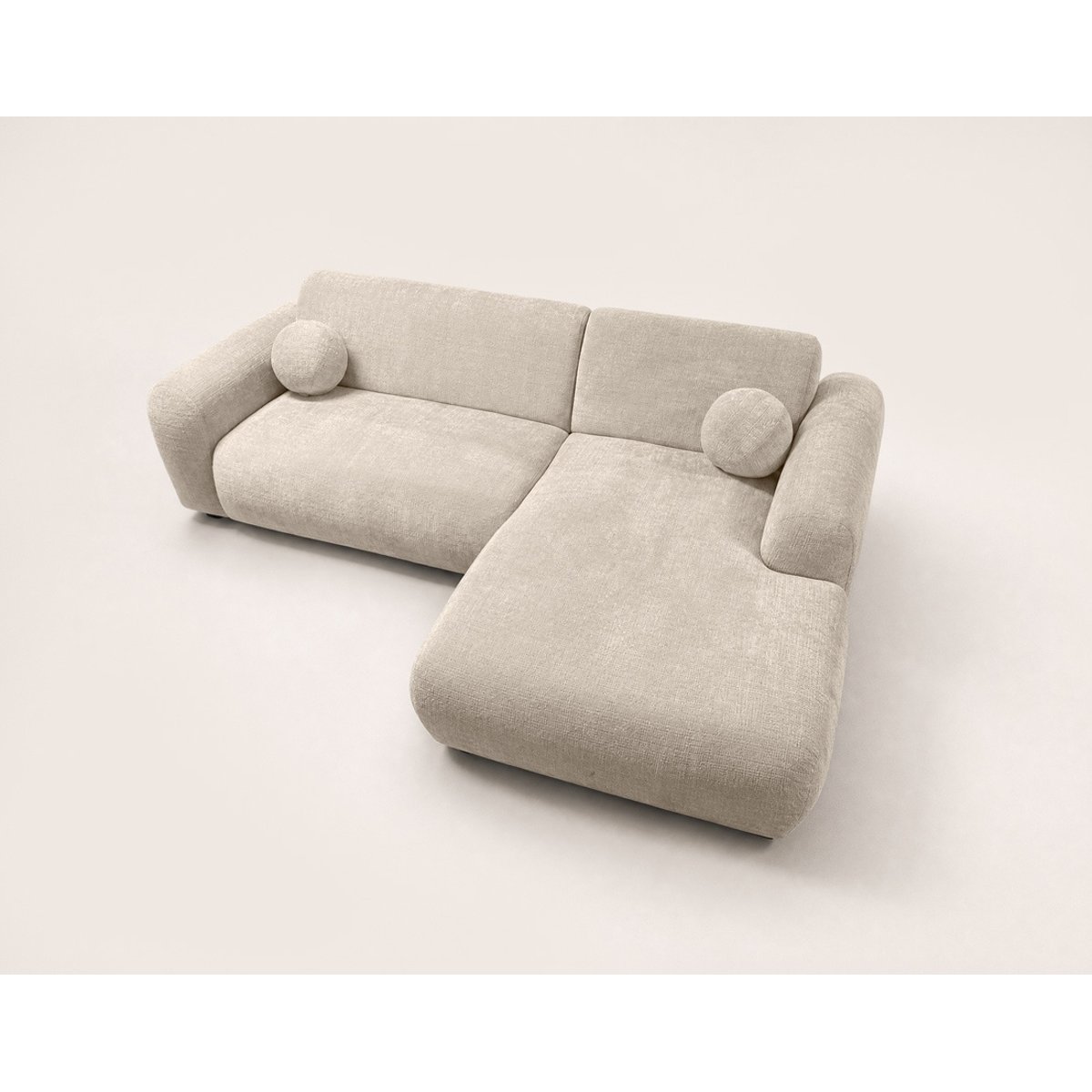 Canapé d'Angle droit 4 places - LOUISE beige, BEST MOBILIER