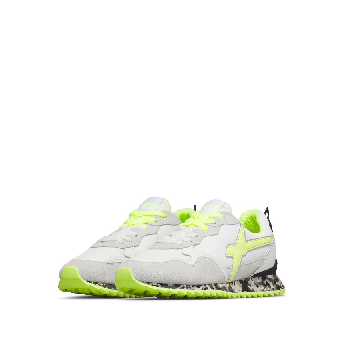 Sneakers en tissu technique et en daim JET-M. blanc-jaune-, W6YZ