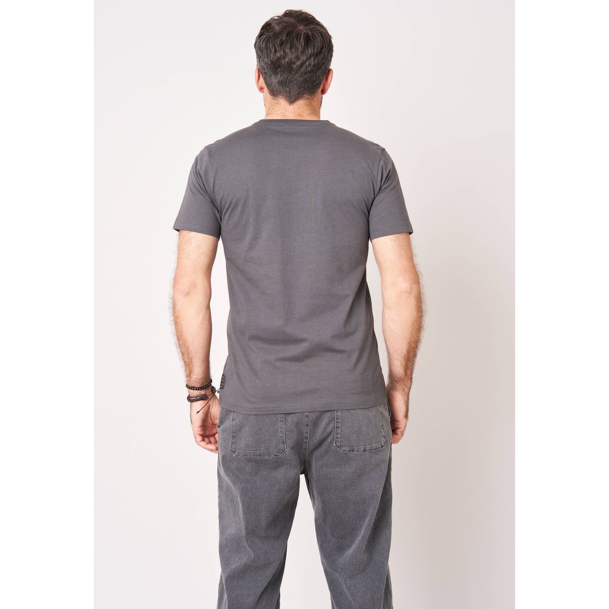 T-shirt confort homme en 100% coton imprimé guitare BACKSTAGE charcoal, DEELUXE