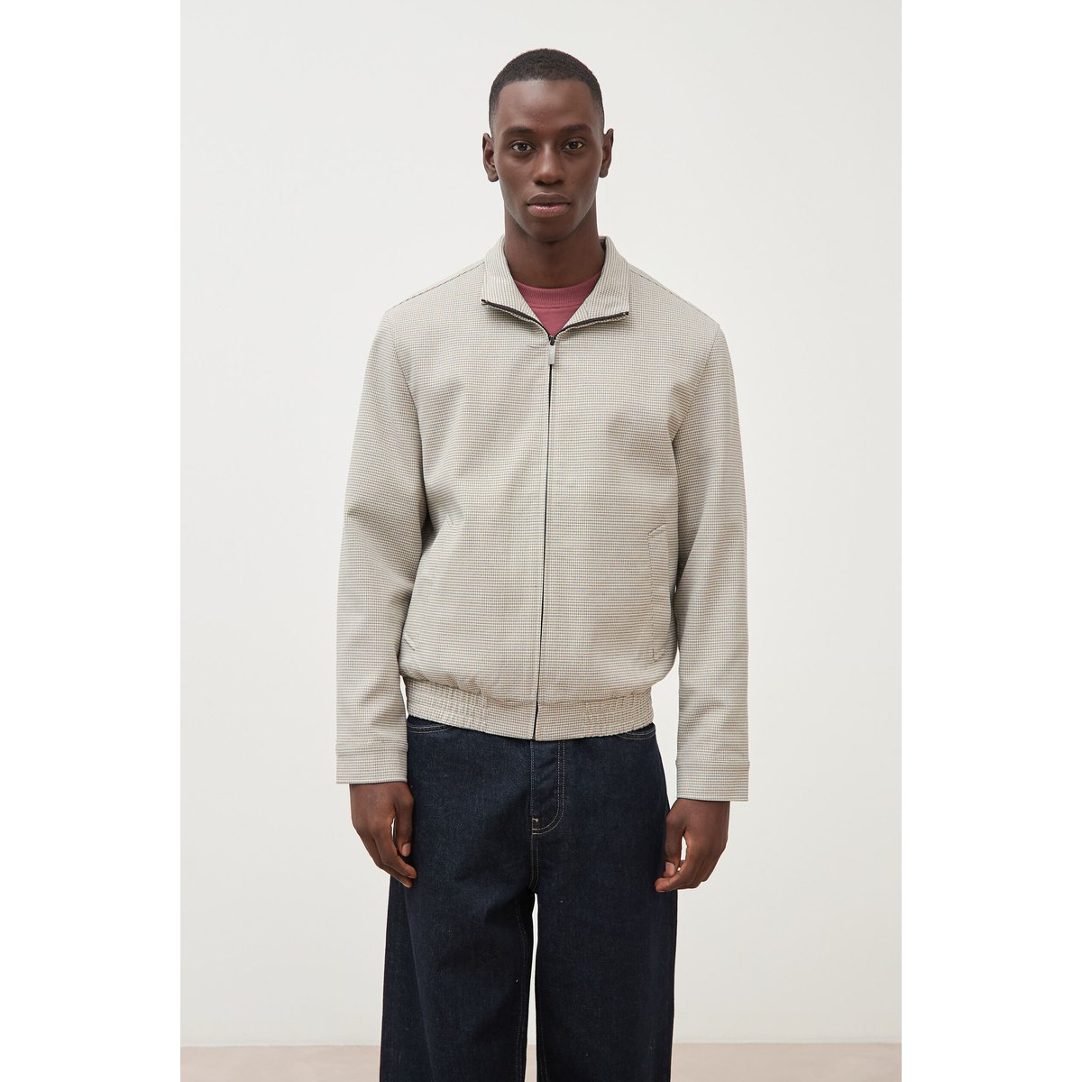 Blouson col montant manches longues gris, BONOBO