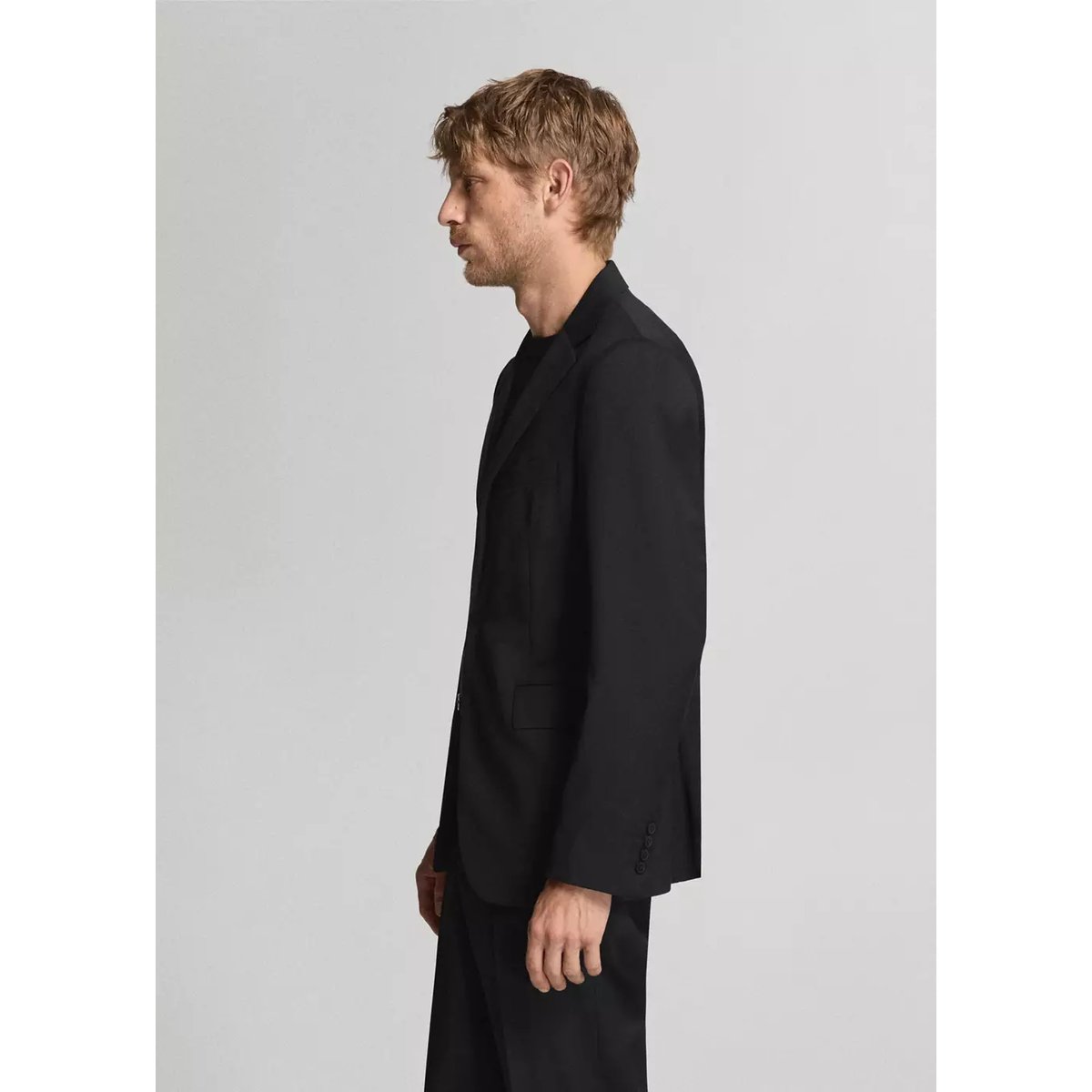 Veste costume Turin 100 % laine vierge noir, MANGO MAN
