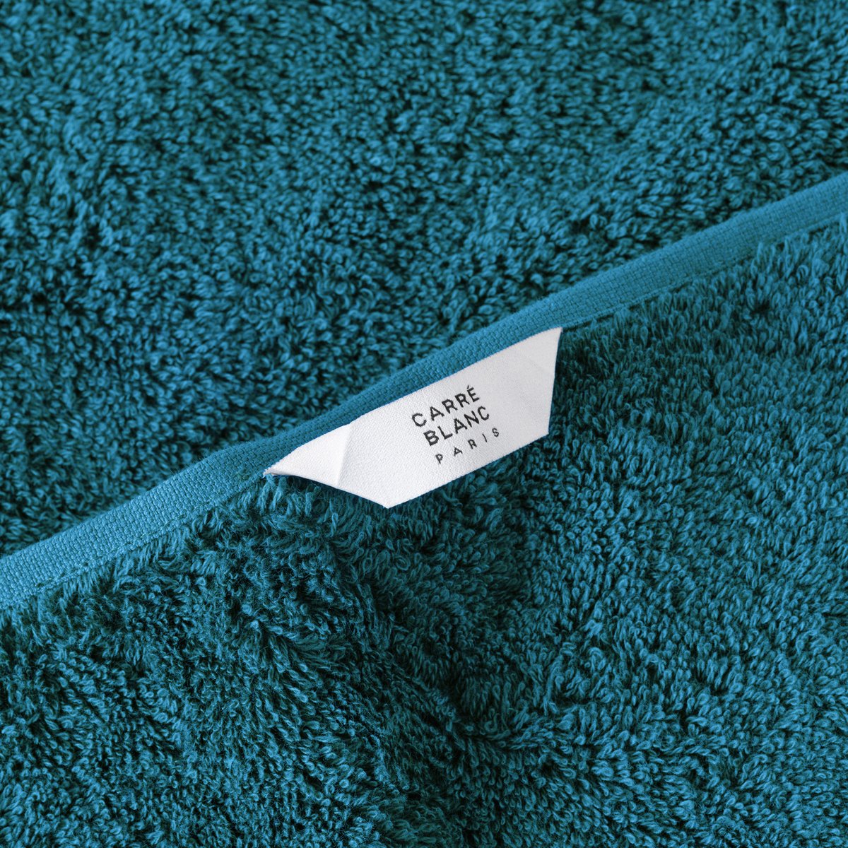Serviette invité coton Lola II bleu paon LOLA II bleu paon, CARRE BLANC