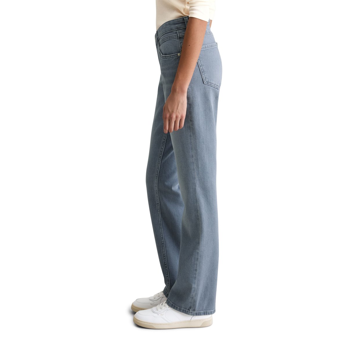 Jeans modèle Nella bootcut en coton bio stretch bleu clair, MARC O’POLO DENIM
