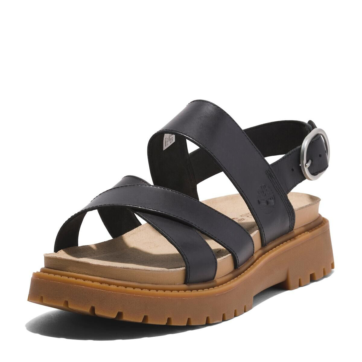 Sandales cuir Clairmont Way Cross Strap noir, TIMBERLAND